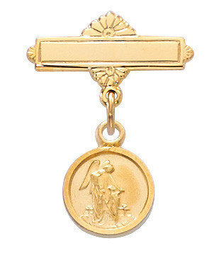 Gold over Sterling Silver Guardian Angel Baby Pin 422JT