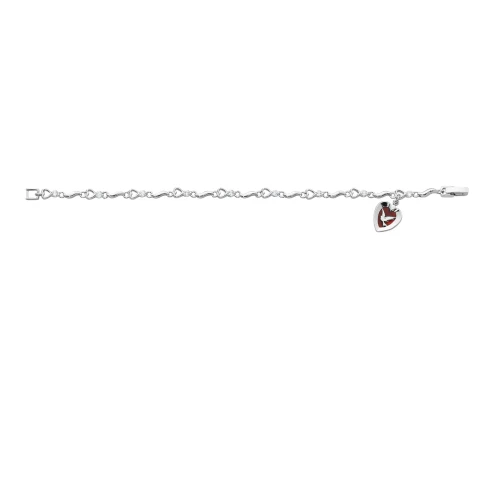 Cubic Zirconia Bracelet with Red Holy Spirit Medal 7 1/2" BR416