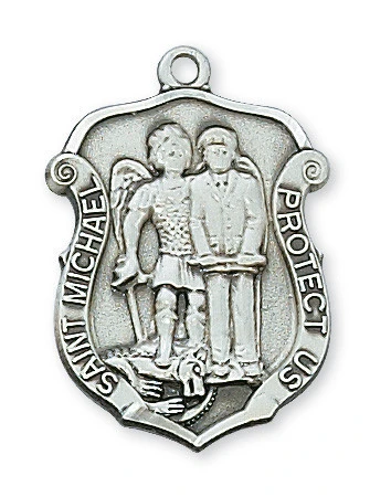 Sterling Silver St. Michael Medal on 20" Chain L571