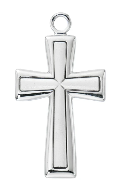 Sterling Silver Flared Cross on 24" Chain L9232