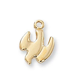 Gold over Sterling Silver Holy Spirit Medal on 16-18" Chain J423