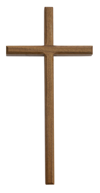 10" Beveled Walnut Wall Cross 71-23