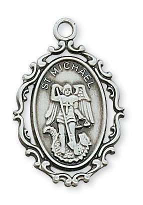 Sterling Silver St. Michael Medal on 18" Chain L621MK