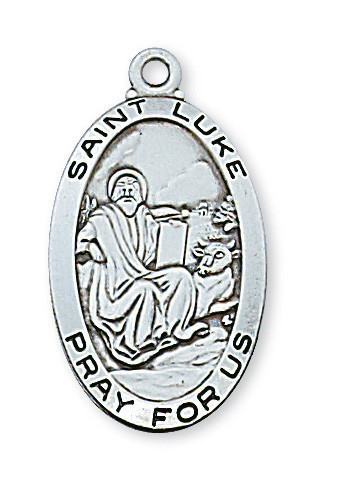 Sterling Silver St. Luke Medal on 24" Chain L550LK