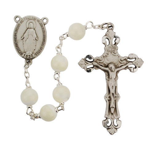 8mm Mother of Pearl Rosary 841D/F