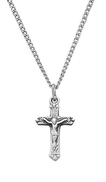Sterling Silver Baby Crucifix on 13" Chain L66B