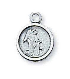 Sterling Silver Guardian Angel Baby Medal on 13" Chain L107GABT