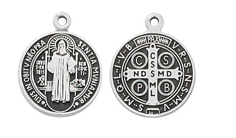 Sterling Silver Baby St. Benedict Medal on 13" Chain L762B