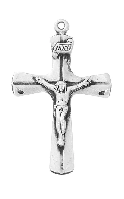 Sterling Silver Flared Crucifix on 20" Chain L9269