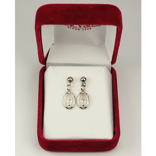 Sterling Silver Miraculous Medal Earrings ERL569