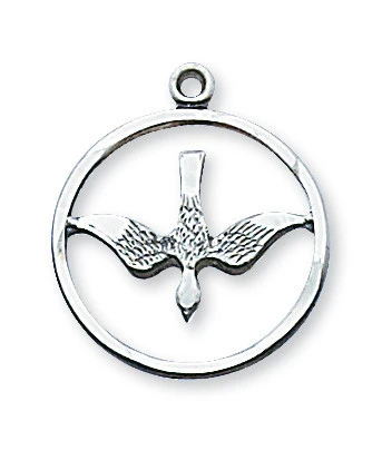 Sterling Silver Holy Spirit Medal on 18" Chain L369