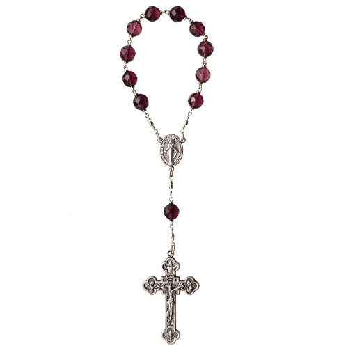 8mm Indigo Crystal One Decade Rosary, CR148