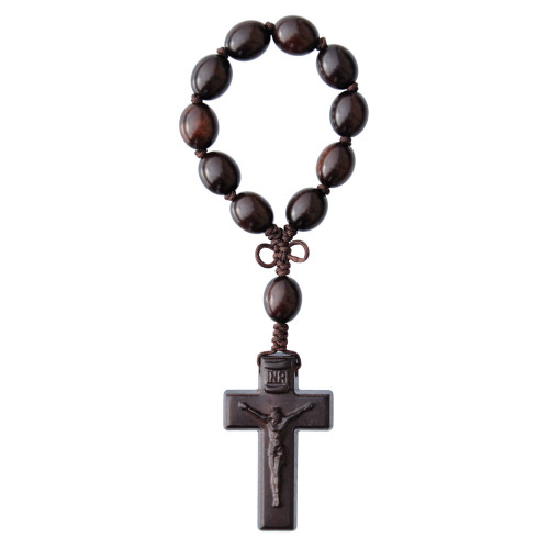 12mm Oval Jujube Wood One Decade Rosary, R3610