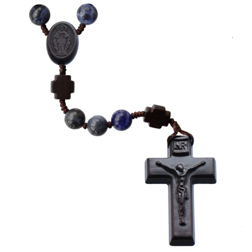 8mm Sodalite and Jujube Wood Rosary, R5058