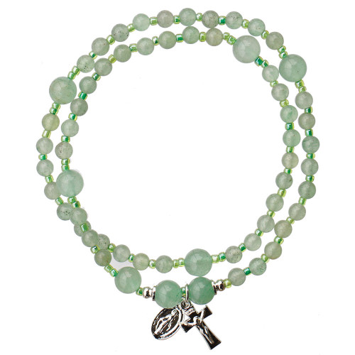4mm Genuine Green Jade Twist Rosary Bracelet, RBS73