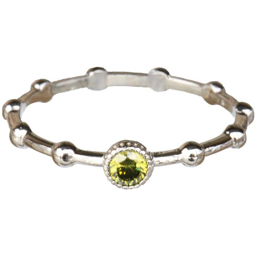 Sterling Silver August Birthstone Rosary Ring with Cubic Zirconia, RRAUG