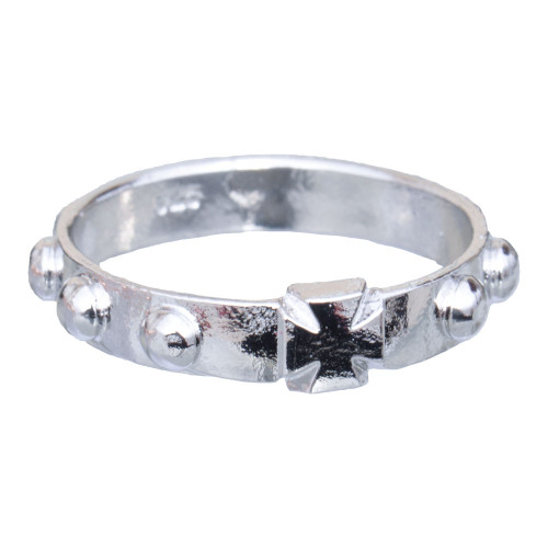 Sterling Silver Cross Rosary Ring, RRSC