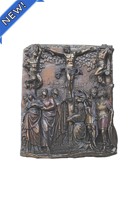Calvary Plaque in Cold Cast Bronze 12x14" SR-71224