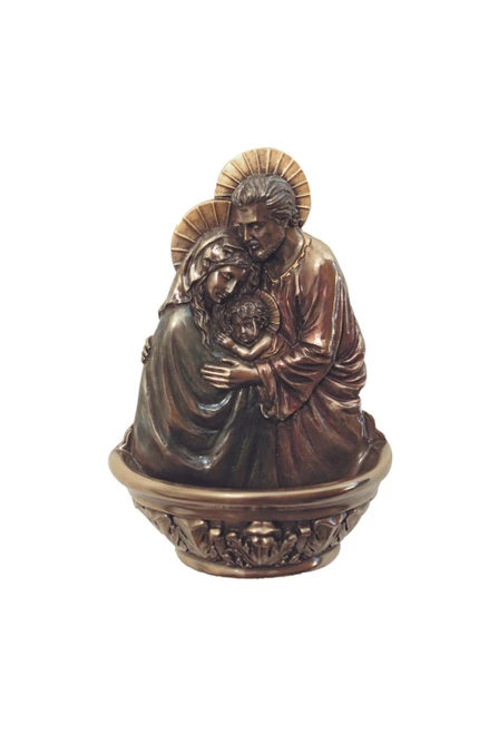 Standing/Hanging Holy Family Font in Cold Cast Bronze 7" SR-78022