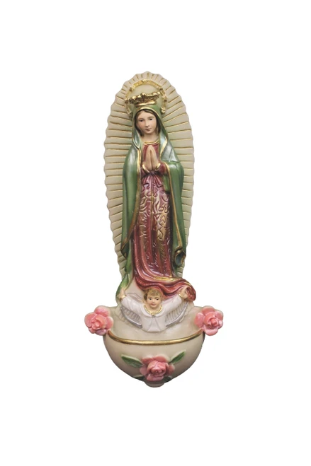 Our Lady of Guadalupe Holy Water Font in Color 10.5" ET-1039-C