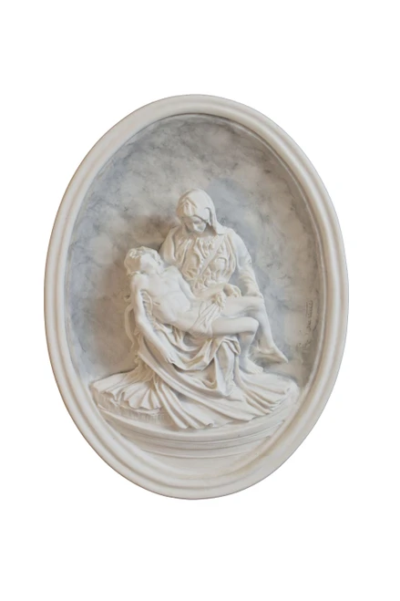 Pieta Plaque in White 7.75x10.5" 77