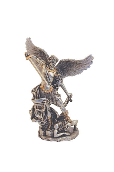 St. Michael Statue in Pewter Style Finish 6" SR-78130-PE