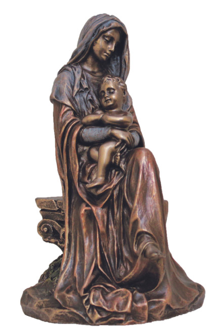Madonna & Child Statue in Cold Cast Bronze 6" SR-74728