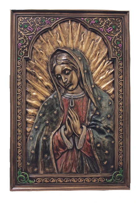 Our Lady of Guadalupe Plaque in Cold Cast Bronze 6x9" SR-76550