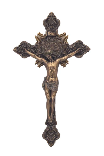 St. Benedict Crucifix in Cold Cast Bronze 7.75" SR-76719