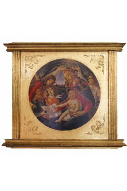 Magnificat Madonna & Child by Botticelli Florentine Plaque 34x30" L-53-514