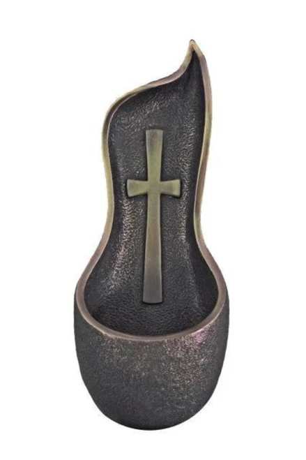 Genesis Crucifixion Font in Cold Cast Bronze 9.5" GN-7507