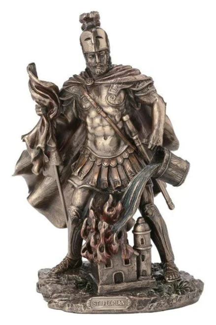 St. Florian Statue in Cold Cast Bronze 9" SR-77624