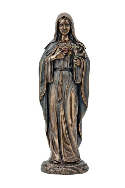 Immaculate Heart of Mary Statue in Cold Cast Bronze 8" SR-77795