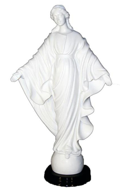 Our Lady of Smiles Statue in White Alabaster 16" 1628-W
