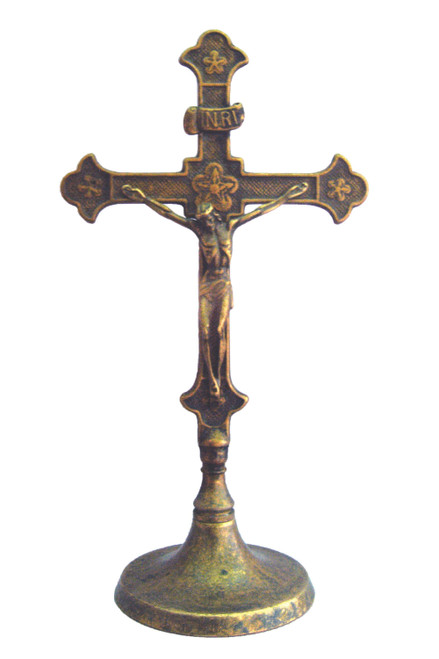 Standing Brass Crucifix 11" 130307