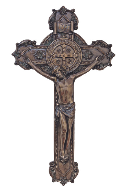 St. Benedict Crucifix in Cold Cast Bronze 11" SRA-BEN10