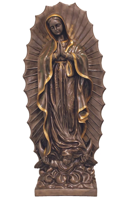 Our Lady of Guadalupe Statue in Cold Cast Bronze 43" SRA-GUAD43