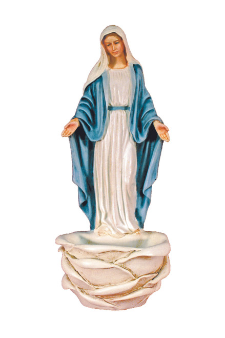 Standing/Hanging Lady of Grace Font in Color With Beige Bowl 6" P-4002