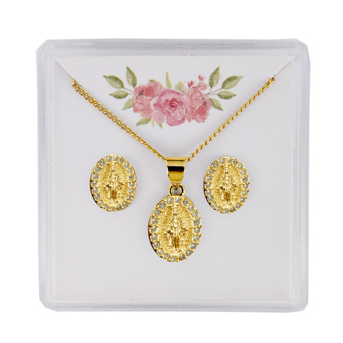 GOLD TONE CRY MIR EARR & PENDA