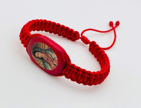 Red Our Lady of Guadalupe Adjustable Bracelet