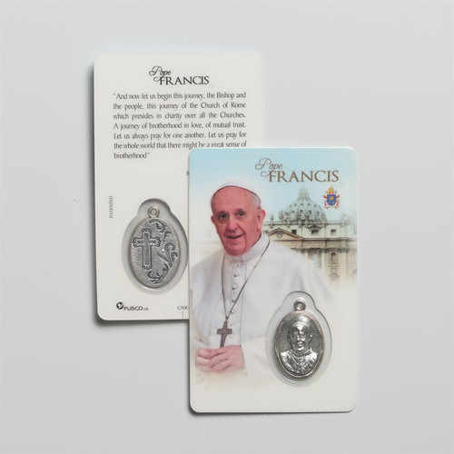 Pope Francis Holy Card with Medal C1106