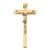 10" Oak Crucifix with Gold Plated Inlay, 4.5" Antique Gold Fini