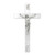 7" Pearlized White Cross with Pewter Corpus