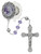 8mm Violet Cameo Rosary with Lourdes Water Center R882F