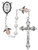 5mm White Pearl Rosary with Pink Angel Beads and Enamel Center R920W