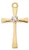 Gold over Pewter Crystal Zircon Cross on 16-18" Chain H9208P