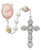 8mm Pearl Rosary with Pink Mother and Child Cameo Beads R953F