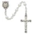 5mm White Pearl First Communion Rosary with Sterling Silver Crucifix and Center C18LW