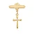 Gold over Sterling Silver Cross Baby Pin with Crystal, Flip Box 455JT