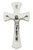 7" White Wall Crucifix with Silver Plated Corpus 79-78